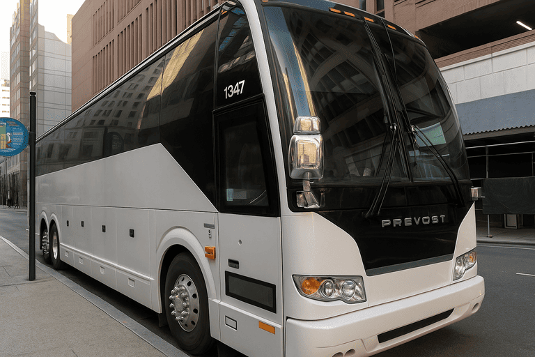 a Charter Bus Rental Edmond coach bus
