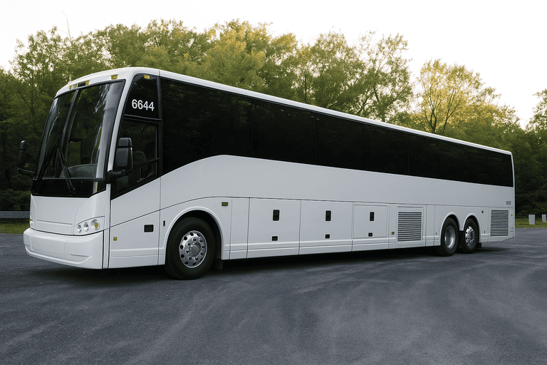 exterior of Charter Bus Rental Edmond coach bus
